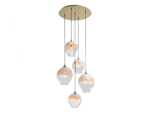 Sonoma Ave. 5-Light Multi Pendant in White with Brushed Brass Accent (4450|HF8145-BB-WH)