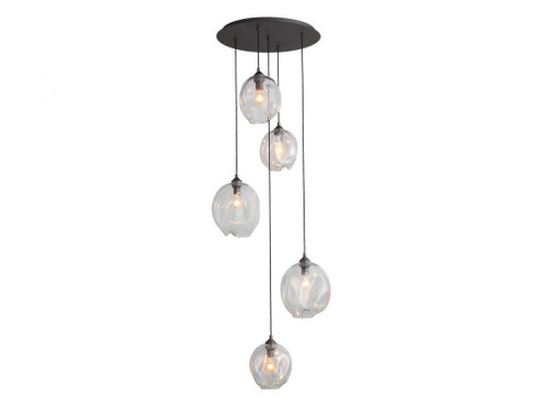 Sonoma Ave. 5-Light Multi Pendant with Clear Glass and Dark BronzeAccents (4450|HF8145-DBZ-CL)