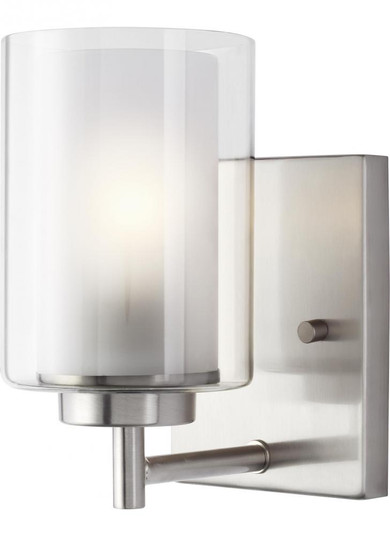 Elmwood Park traditional 1-light LED indoor dimmable bath vanity wall sconce in brushed nickel silve (38|4137301EN3-962)