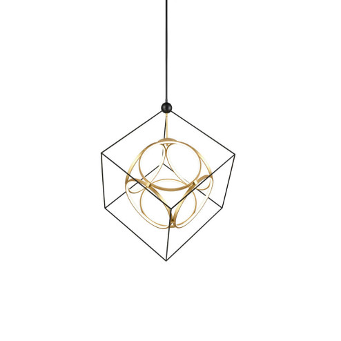 Monza 34-in Black/Antique Brass Dimmable LED Chandelier (461|CH19234-BK/AN)