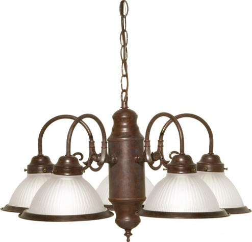 5 Light - Chandelier with Frosted Ribbed Glass - Old Bronze Finish (81|SF76/694)