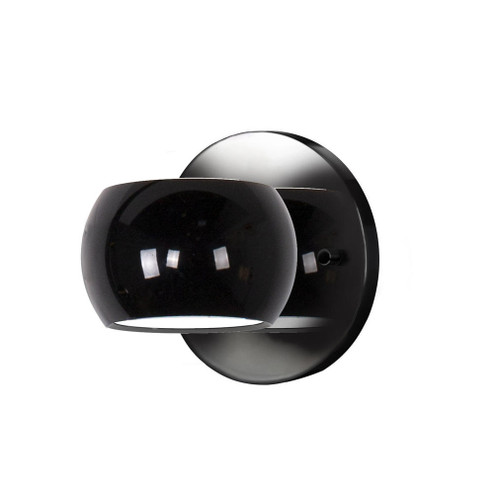 Flux 4-in Gloss Black Dimmable LED Wall Sconce (461|WS46604-GBK)