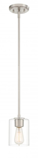 Liam Collection - 1 Light - Mini Pendant - 5''W - 7.25''H - Satin Platinum Finish (21|93030-SP)