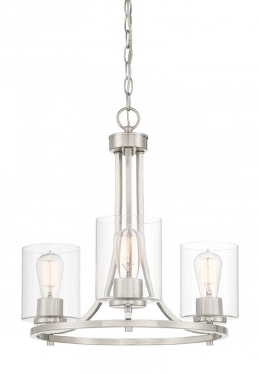 Liam Collection - 3 Light - Chandelier - 20''W - 19''H - Satin Platinum Finish (21|93083-SP)