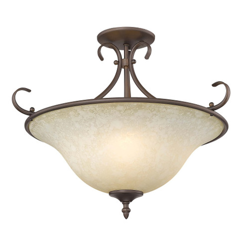 Wry Lighting Homestead 3-light Semi-Flush Mount in Rubbed Bronze (36|8606-SF RBZ-TEA)