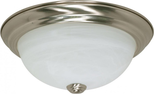 2 Light; 11 in.; Flush Mount; Alabaster Glass; Color retail packaging; Brushed Nickel Finish (81|60/6000)