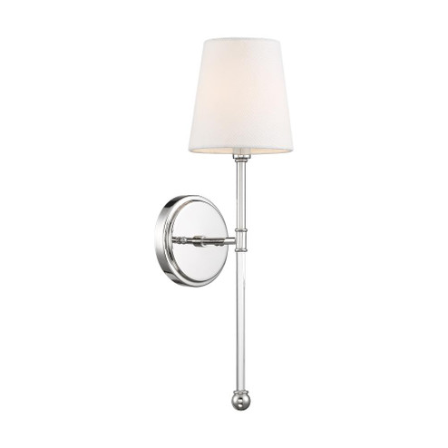 Olmstead - 1 Light Wall Sconce - with White Linen Shade - Polished Nickel Finish (81|60/6688)