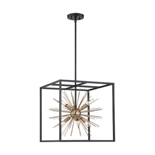 Spirefly- 6 Light PendantMatte Black and Burnished Brass Finish (81|60/6730)