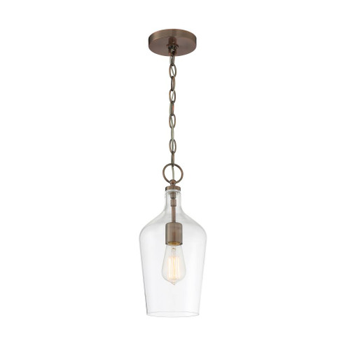 Hartley - 1 Light Pendant - with Clear Glass - Antique Copper Finish (81|60/6748)