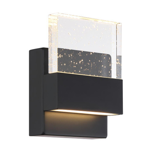 Ellusion - LED Small Wall Sconce - with Seeded Glass - Matte Black Finish (81|62/1511)