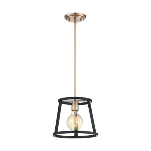Chassis- 1 Light Mini Pendant - Copper Brushed Brass and Matte Black Finish (81|60/6641)