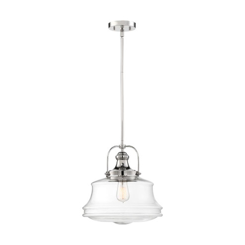 Basel - 1 Light Pendant - with Clear Glass - Polished Nickel Finish (81|60/6758)