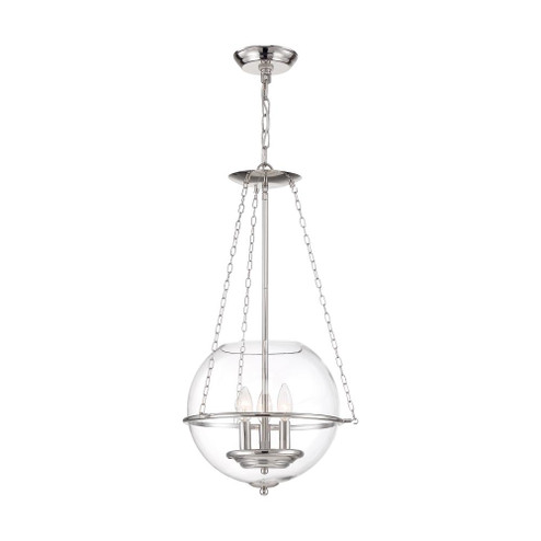 Odyssey - 3 Light Pendant - with Clear Glass - Polished Nickel Finish (81|60/6952)