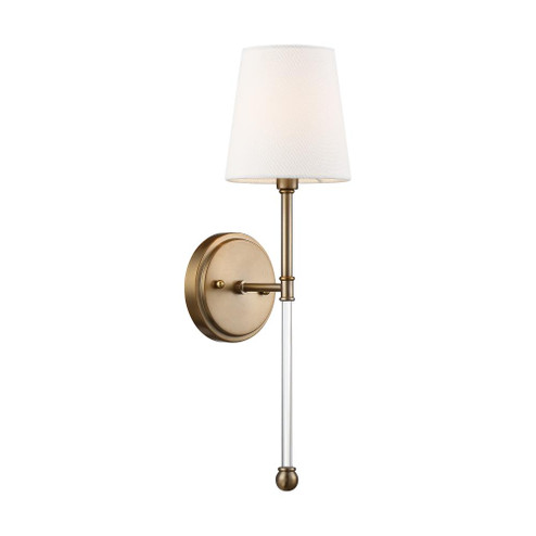 Olmstead- 1 Light Wall Sconce - with White Linen Shade - Burnished Brass Finish (81|60/6687)
