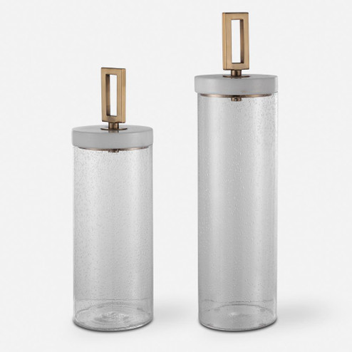 Uttermost Hayworth Seeded Glass Containers Set/2 (85|17545)