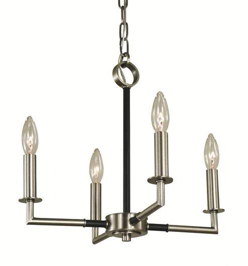 4-Light Brushed Nickel/Matte Black Schiller Chandelier (641|V4-L1084 BN/MBLACK)