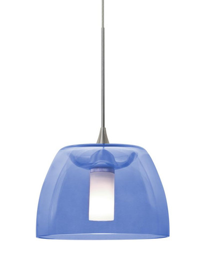 Besa Spur Cord Pendant For Multiport Canopy, Blue, Satin Nickel Finish, 1x3W LED (127|X-SPURBL-LED-SN)