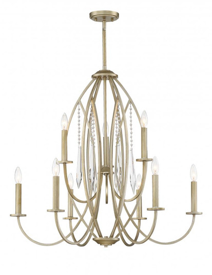 Hutton Collection - 9 Light - Chandelier - 32''W - 30.75''H - Sterling Gold Finish (21|94489-SG)