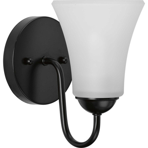 Classic Collection One-Light Matte Black Etched Glass Traditional Bath Vanity Light (149|P300233-031)