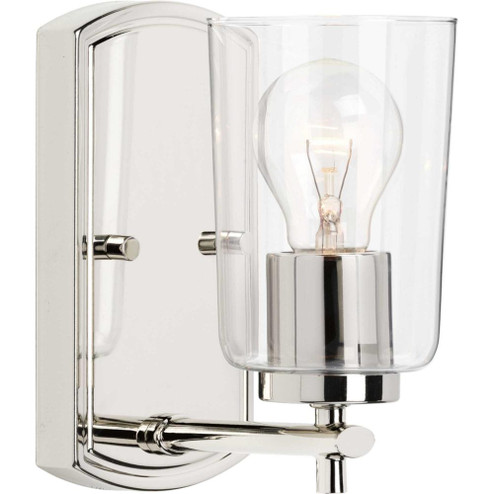 Adley Collection One-Light Polished Nickel Clear Glass New Traditional Bath Vanity Light (149|P300154-104)
