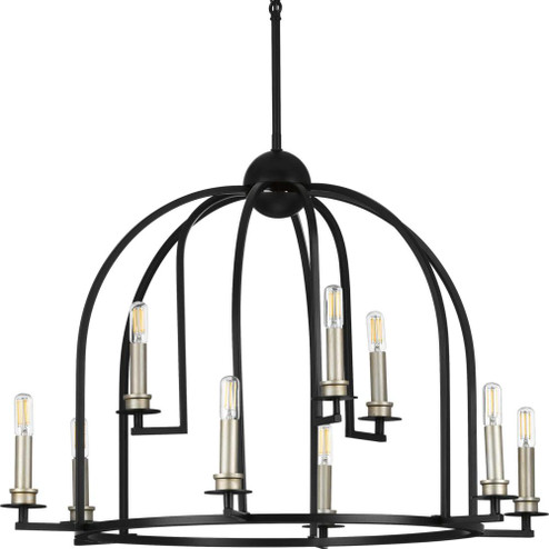 Seneca Collection Nine-Light Matte Black Farmhouse Chandelier Light (149|P400187-031)