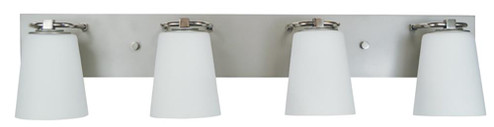 4-Light Satin Pewter/Polished Nickel/White Glass Mercer Bath Sconce (84|4854 SP/PN/WH)