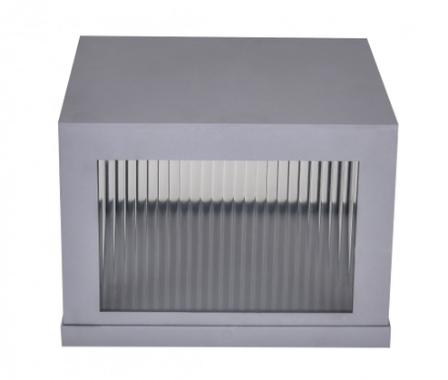 Avenue Outdoor 14''W 3000K LED Pillar Mount in Silver/Ribbed Glass (4450|AV9905-SLV)
