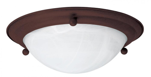 Two Light Oil Rubbed Bronze White Swirl Glass Bowl Flush Mount (1|HF6213RBSCT)