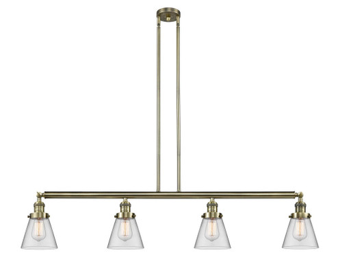 Cone - 4 Light - 51 inch - Antique Brass - Stem Hung - Adjustable Island Light (3442|214-AB-G62-LED)