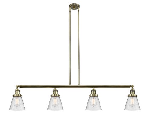 Cone - 4 Light - 51 inch - Antique Brass - Stem Hung - Adjustable Island Light (3442|214-AB-G64-LED)