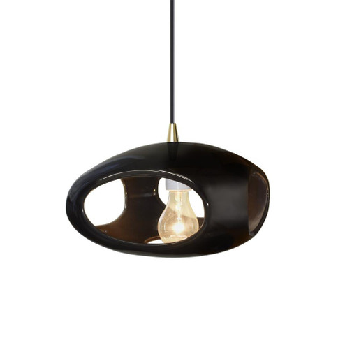 Punch 1-Light Pendant (254|CER-6440-BLK-ABRS-BKCD)