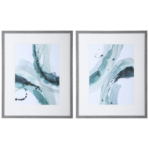 Uttermost Depth Abstract Watercolor Prints, S/2 (85|33710)