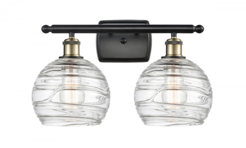 Athens Deco Swirl - 2 Light - 18 inch - Black Antique Brass - Bath Vanity Light (3442|516-2W-BAB-G1213-8)