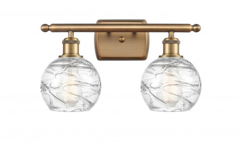 Athens Deco Swirl - 2 Light - 16 inch - Brushed Brass - Bath Vanity Light (3442|516-2W-BB-G1213-6-LED)