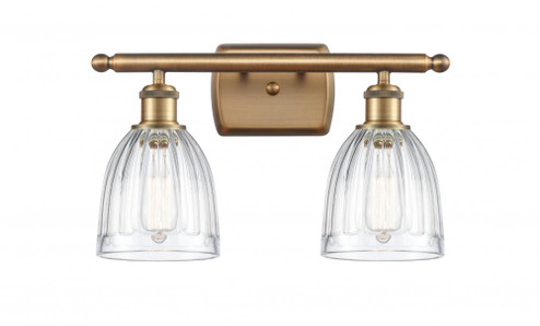 Brookfield - 2 Light - 16 inch - Brushed Brass - Bath Vanity Light (3442|516-2W-BB-G442-LED)
