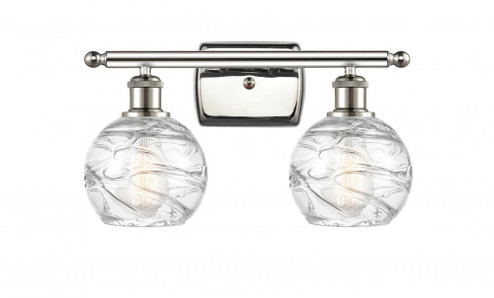 Athens Deco Swirl - 2 Light - 16 inch - Polished Nickel - Bath Vanity Light (3442|516-2W-PN-G1213-6-LED)