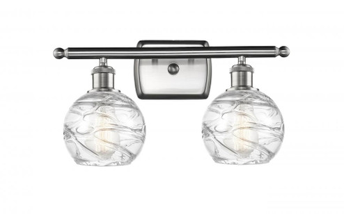 Athens Deco Swirl - 2 Light - 16 inch - Brushed Satin Nickel - Bath Vanity Light (3442|516-2W-SN-G1213-6)