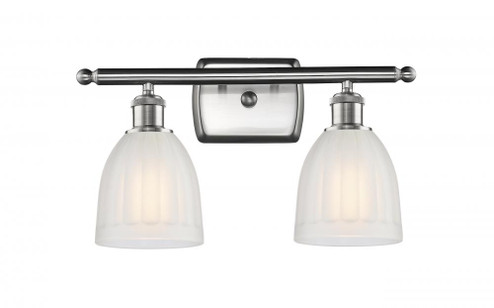 Brookfield - 2 Light - 16 inch - Brushed Satin Nickel - Bath Vanity Light (3442|516-2W-SN-G441)