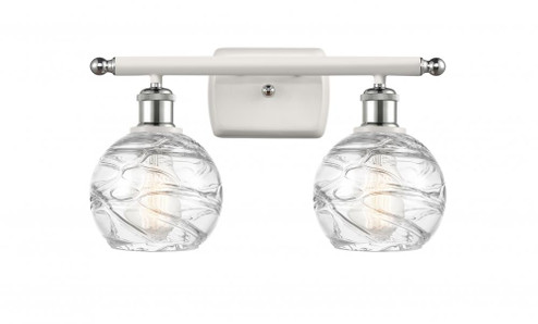 Athens Deco Swirl - 2 Light - 16 inch - White Polished Chrome - Bath Vanity Light (3442|516-2W-WPC-G1213-6-LED)