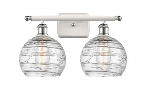 Athens Deco Swirl - 2 Light - 18 inch - White Polished Chrome - Bath Vanity Light (3442|516-2W-WPC-G1213-8)