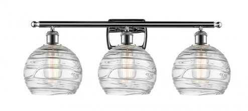 Athens Deco Swirl - 3 Light - 28 inch - Polished Chrome - Bath Vanity Light (3442|516-3W-PC-G1213-8-LED)