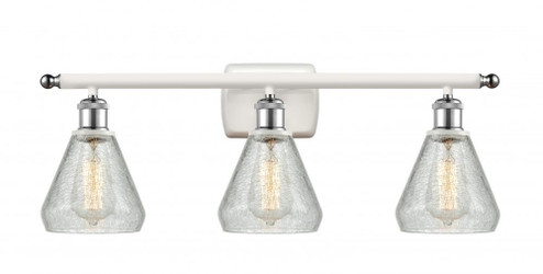 Conesus - 3 Light - 26 inch - White Polished Chrome - Bath Vanity Light (3442|516-3W-WPC-G275)
