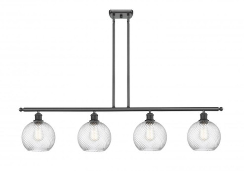 Twisted Swirl 4 Light Island Light part of the Ballston Collection (3442|516-4I-BK-G1214-8)