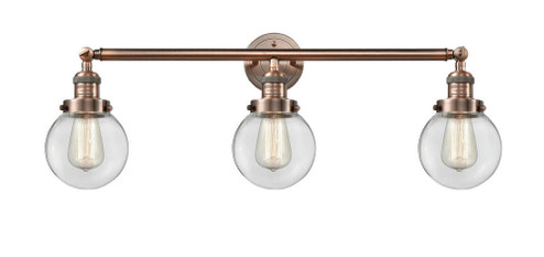 Beacon - 3 Light - 30 inch - Antique Copper - Bath Vanity Light (3442|205-AC-G202-6)