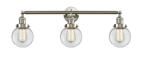 Beacon - 3 Light - 30 inch - Brushed Satin Nickel - Bath Vanity Light (3442|205-SN-G202-6)