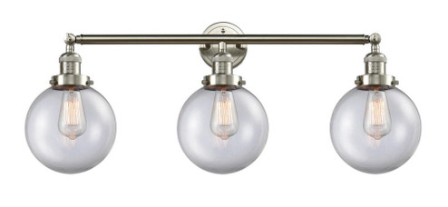 Beacon - 3 Light - 32 inch - Brushed Satin Nickel - Bath Vanity Light (3442|205-SN-G202-8-LED)