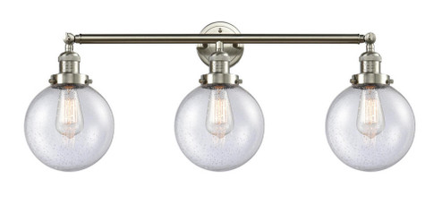 Beacon - 3 Light - 32 inch - Brushed Satin Nickel - Bath Vanity Light (3442|205-SN-G204-8-LED)