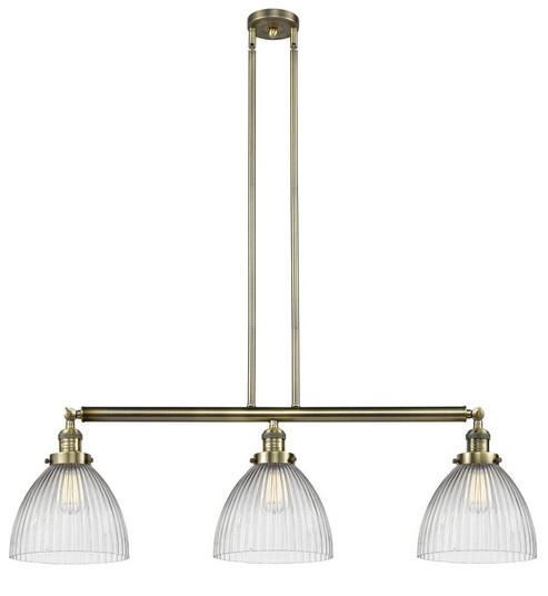 Seneca Falls - 3 Light - 39 inch - Antique Brass - Stem Hung - Adjustable Island Light (3442|213-AB-G222-LED)