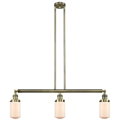 Dover - 3 Light - 37 inch - Antique Brass - Stem Hung - Adjustable Island Light (3442|213-AB-G311)