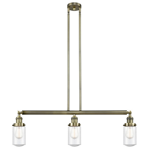 Dover - 3 Light - 37 inch - Antique Brass - Stem Hung - Adjustable Island Light (3442|213-AB-G314)